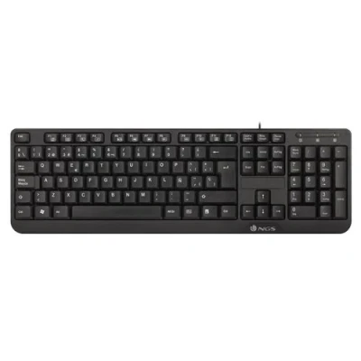 Image de NGS FunkyV3 PORTUGUESE: clavier standard avec connexion USB et 12 touches multimédia. “Plug &amp; Play. Couleur noire. DISPOSITION: PORTUGAIS QWERTY...
