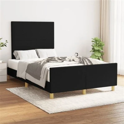 Afbeelding van vidaXL Bedframe met hoofdbord stof zwart 120x200 cm