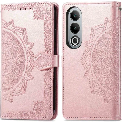Afbeelding van iMoshion Hoesje Geschikt voor OnePlus Nord CE 4 Met Pasjeshouder Mandala Bookcase Rosé Goud