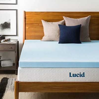 Afbeelding van Lucid Topper Full 7,6 cm Gel Infused Memory Foam Geventileerd Design CertiPur Blue gecertificeerd