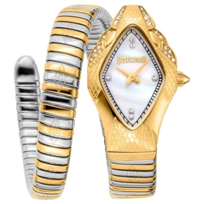 Afbeelding van Just Cavalli Dameshorloge analoog kwarts met armband van roestvrij staal JC1L305M0055, tweekleurig, zilver en goud, Twee tinten, goud