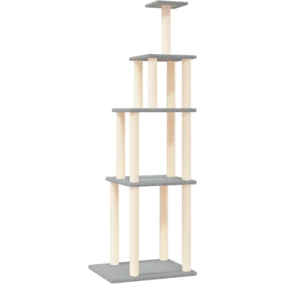 Afbeelding van vidaXL Kattenmeubel met sisal krabpalen 183 cm lichtgrijs