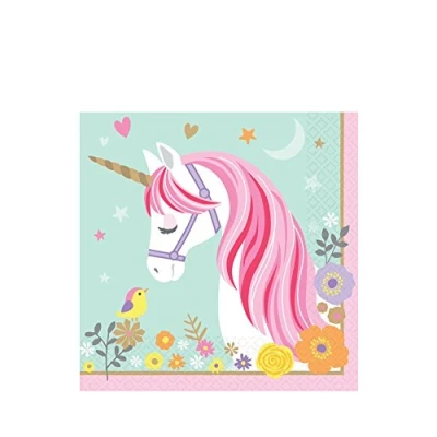 Image de licorne magique serviettes de la 33x33cm 16 pièces