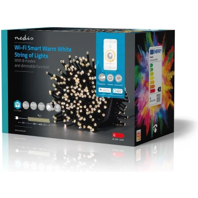Afbeelding van Nedis SmartLife LED kerstverlichting warm wit 20m met 400 lampjes WIFILX01W400