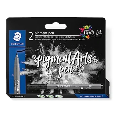 Afbeelding van pigment pen blister 2 st intens zwart