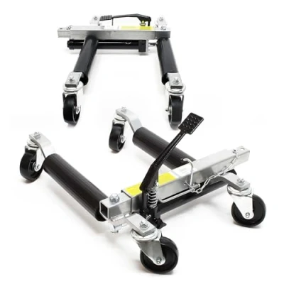Afbeelding van WilTec Paar verplaatsingskarren 2 x krikken Go Jack hydraulisch 680 kg PCE Chrage tot 30 cm bandbreedte