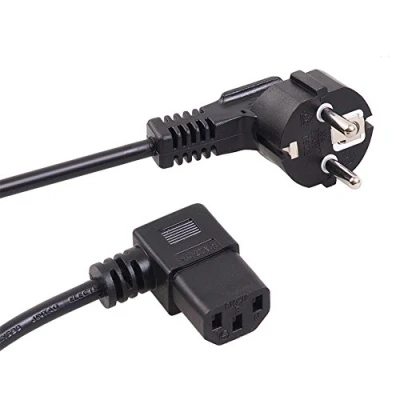 Image de Maclean MCTV 802 Câble d&#039;alimentation power CEE 7/7 (M) à angle vers le haut pour IEC 60320 C13 gauche CA 220/250 V 1.5 m