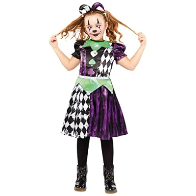 Afbeelding van Amscan Verkleedpak Jester Junior Polyester Zwart/wit/paars Mt 128/140