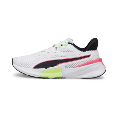 Afbeelding van Puma Pwrframe TR Trainingsschoen, Dames, Maat: 42, White/fizzy apple Textiel/ synthetisch