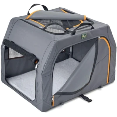 Afbeelding van HUNTER Honden transportbox Aluminium opvouwbaar, grijs oranje, Maat: M