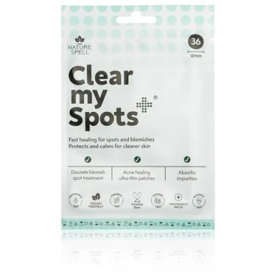 Afbeelding van Nature Spell Clear My Spots 36 stuks doorschijnende hydrocolloïde pleisters met stippen voor onvolkomenheden, snelle behandeling van gemaakt in Groot Brittannië