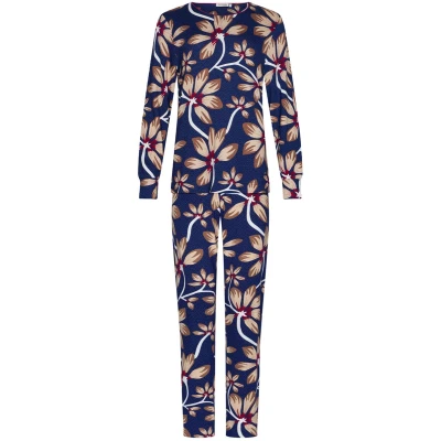 Afbeelding van Marineblauwe pyjama bloemen Pastunette Blauw Maat 44