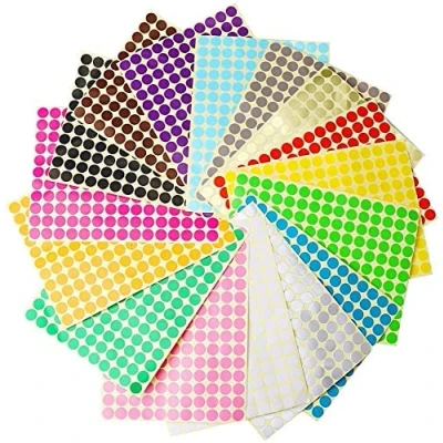 Afbeelding van Gomette rond, 16 vellen, 10 mm, zelfklevend, gestippeld, 2475 etiketten voor cirkelpunten, stickers kalender, school, kantoor, kaarten, handwerk, kunst
