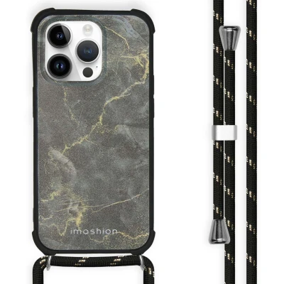Afbeelding van imoshion Design hoesje met koord voor de iPhone 14 Pro Black Marble
