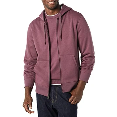 Image de Amazon Essentials Sweat shirt à capuche en polaire avec fermeture éclair intégrale (grandes tailles disponibles) Men&#039;s, Violet, S