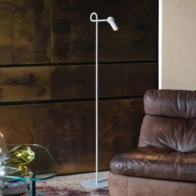 Afbeelding van Kundalini LED vloerlamp Bird, wit, hoogte 126cm