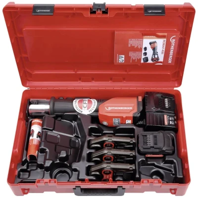 Afbeelding van Rothenberger Romax 4000 18V Li ion accuperstang set (1x 4.0Ah accu) incl. TH16 20 25 persbekken in koffer
