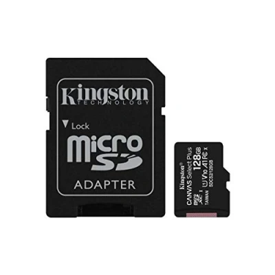 Afbeelding van Kingston 100 MB/s microSDHC Canvas Select Plus geheugenkaart A1 klasse 10 UHS I + adapter met frustratievrije verpakking 128 GB