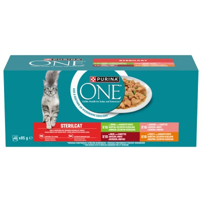 Afbeelding van 40x85g PURINA ONE Sterilcat Mix (4 soorten) natvoer voor katten