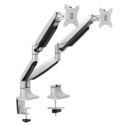 Afbeelding van LogiLink BP0043 Monitor tafelbeugel 2 voudig 33,0 cm (13) 81,3 (32) Zilver In hoogte verstelbaar, Kantelbaar, Zwenkbaar, Draaibaar