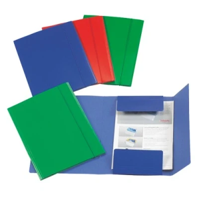 Afbeelding van Esselte Map met 3 kleppen, capaciteit 150 vellen, formaat 25 x 35, Prespan