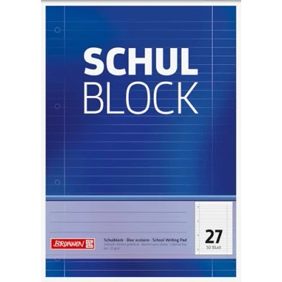 Afbeelding van Brunnen Notitieblok A4, gelinieerd, 50 vellen, met gelinieerde rand 27, 70 g/m²