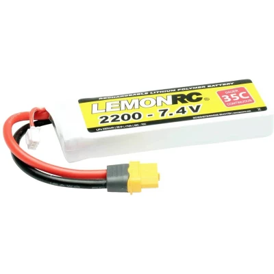 Afbeelding van LemonRC LiPo accupack 7.4 V 2200 mAh Aantal cellen: 2 35 C Softcase XT60