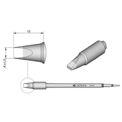 Afbeelding van JBC Tools soldeerpunt Beitelvorm Grootte 4.0 mm Lengte soldeerpunt: 13 Inhoud: 1 stuk(s)