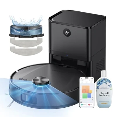 Afbeelding van Ultenic T20 Pro Stofzuigerrobot, robotstofzuiger, stille robot, verbonden met wifi/Bluetooth/Alexa/app, 6 reinigingsmodi, zelfopladen, 8000 Pa, ideaal voor dierenharen