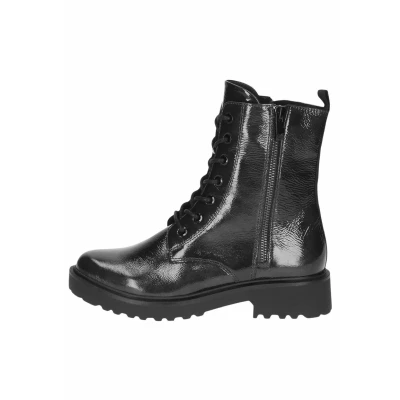 Afbeelding van Caprice Enkellaarsjes met plateauzool, Dames, Maat: 38, Black naplak Leer