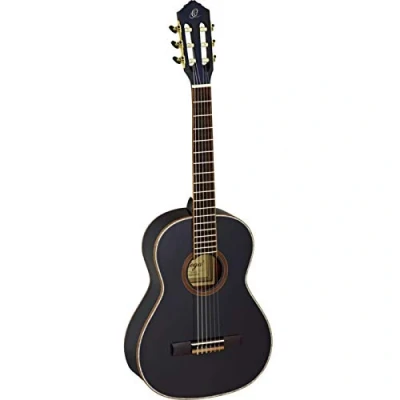 Afbeelding van Ortega R221BK 3/4 zwart Highgloss, incl. Gigbag Klassieke gitaar