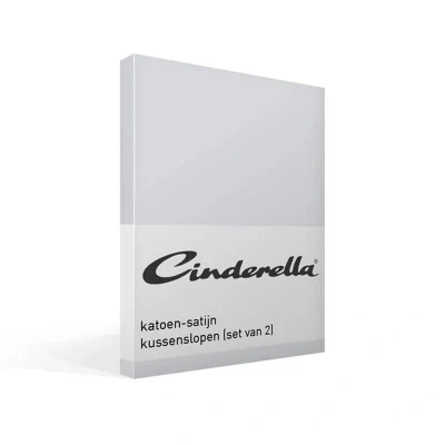 Afbeelding van Cinderella Sundays Kussenslopen Satijn 60x70 cm Lichtgrijs Set van 2