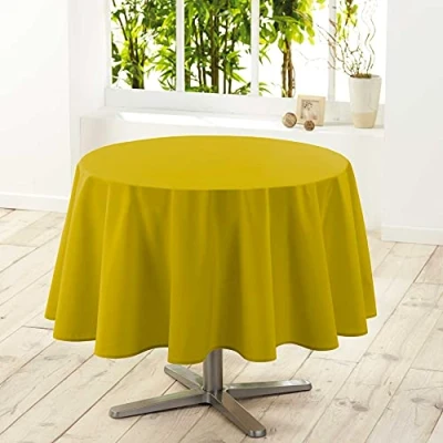 Afbeelding van Tafelkleed voor binnen, rond, honing, (0) 180 cm