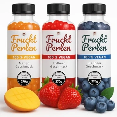 Afbeelding van ONHA Bubble Tea Parels, fruitparelmix Popping Boba voor bubbelthee, 810 g, bubbeltheeset, klaar om te serveren, 100% veganistisch en glutenvrij, inclusief echt vruchtensap
