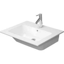 Afbeelding van Duravit ME by Starck meubelwastafel 63x49cm met 1 kraangat overloop wondergliss wit
