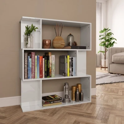 Afbeelding van Boekenkast/kamerscherm 80x24x96 cm hoogglans wit