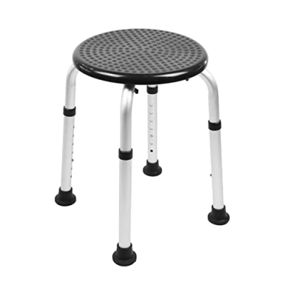Afbeelding van Ronde douchekrukken voor ouderen, badstoelen volwassenen, badkamerstoelen en krukken gehandicapten, antislip douchestoel verstelbaar, badkrukken om op te zitten, zwarte douchestoel, gratis montage