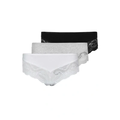 Afbeelding van Snocks 3 PACK LACE Onderbroeken, Dames, Maat: XL, Mix (weiß hellgrau schwarz)