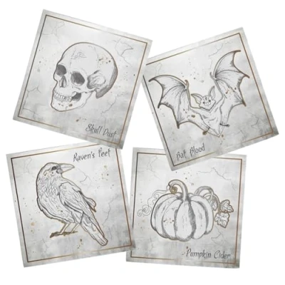 Afbeelding van Folat Servetten creepy curiosities 20 stuks (33 x33 cm) Halloween Decoratie Versiering