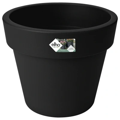 Afbeelding van Elho Bloempot Green Basics Top Planter Rond Zwart Buitenpot ø30x25 cm