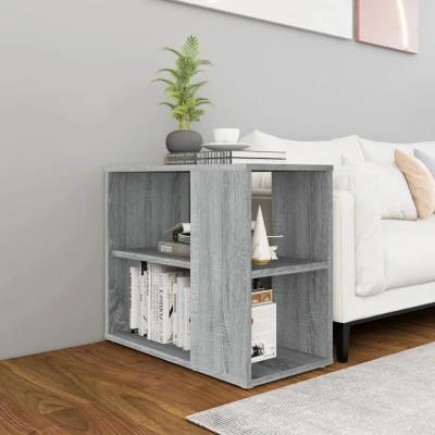 Afbeelding van Bijzetkast 60x30x50 cm bewerkt hout grijs sonoma eikenkleurig