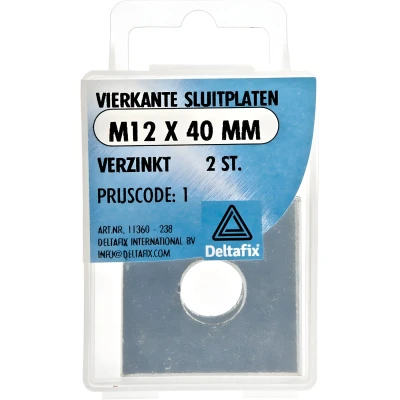 Afbeelding van Deltafix Vierkante sluitplaten M12 x 40mm 2 Stuks