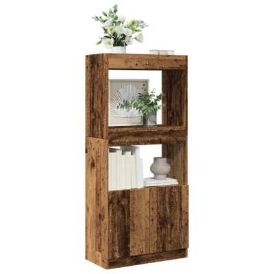 Afbeelding van vidaXL Hoge kast 63x33x140 cm bewerkt hout oud houtkleurig