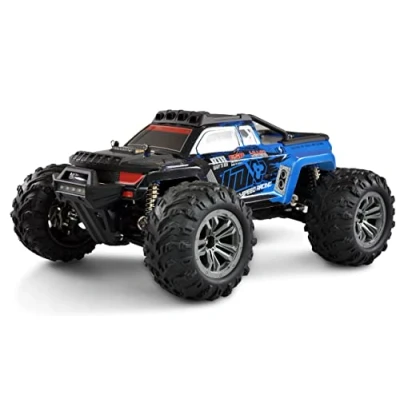 Afbeelding van Amewi Daphoenodon Blauw Brushed 1:12 RC auto Elektro Monstertruck 4WD RTR 2,4 GHz Incl. accu en lader, Met lichteffect