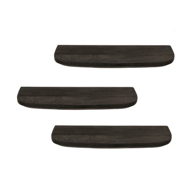 Afbeelding van Mangoe Wandplank Gusta Black 60 cm Set van 3