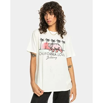 Afbeelding van Billabong California LOVE Tshirt print, Dames, Maat: Large, Salt crystal