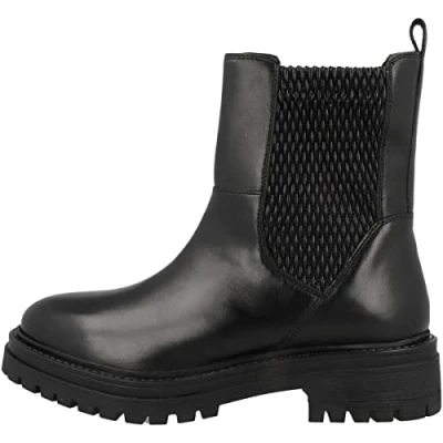 Afbeelding van Geox Iridea Enkellaarsjes met plateauzool, Dames, Maat: 38, Black Leer
