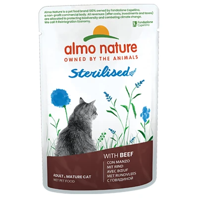 Afbeelding van Almo Nature Kat Sterilised Rund 70 gr