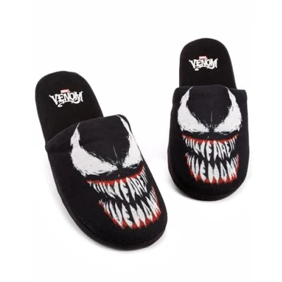 Afbeelding van Marvel Symbiote Slip on pantoffels voor heren, zwart.