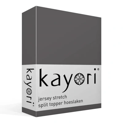 Afbeelding van Kayori Shizu Splittopper hoeslaken stretch Jersey Antracite 140 160/200 220 2 persoons (Kleur: Antracite)